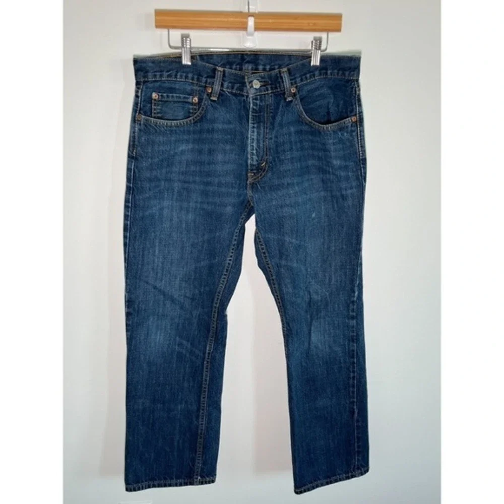 Levis 559 Jeans Mens 34x30 Blue Relaxed Straight Mid Rise Dark Wash Denim